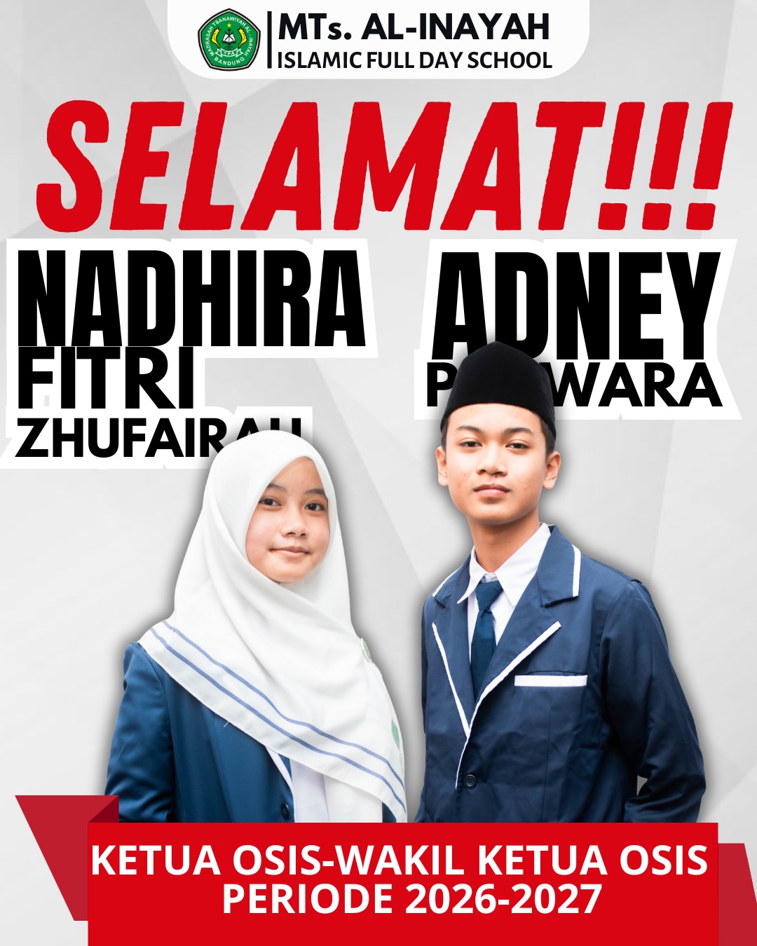 Estafet Kepemimpinan Dimulai: Selamat Atas Terpilihnya Ketua dan Wakil Ketua OSIS Periode 2026/2027